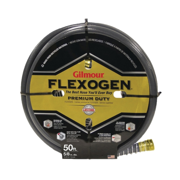 874501-1001 Super Duty Garden Hose, 5/8 in, 50 ft L, PVC, Gray