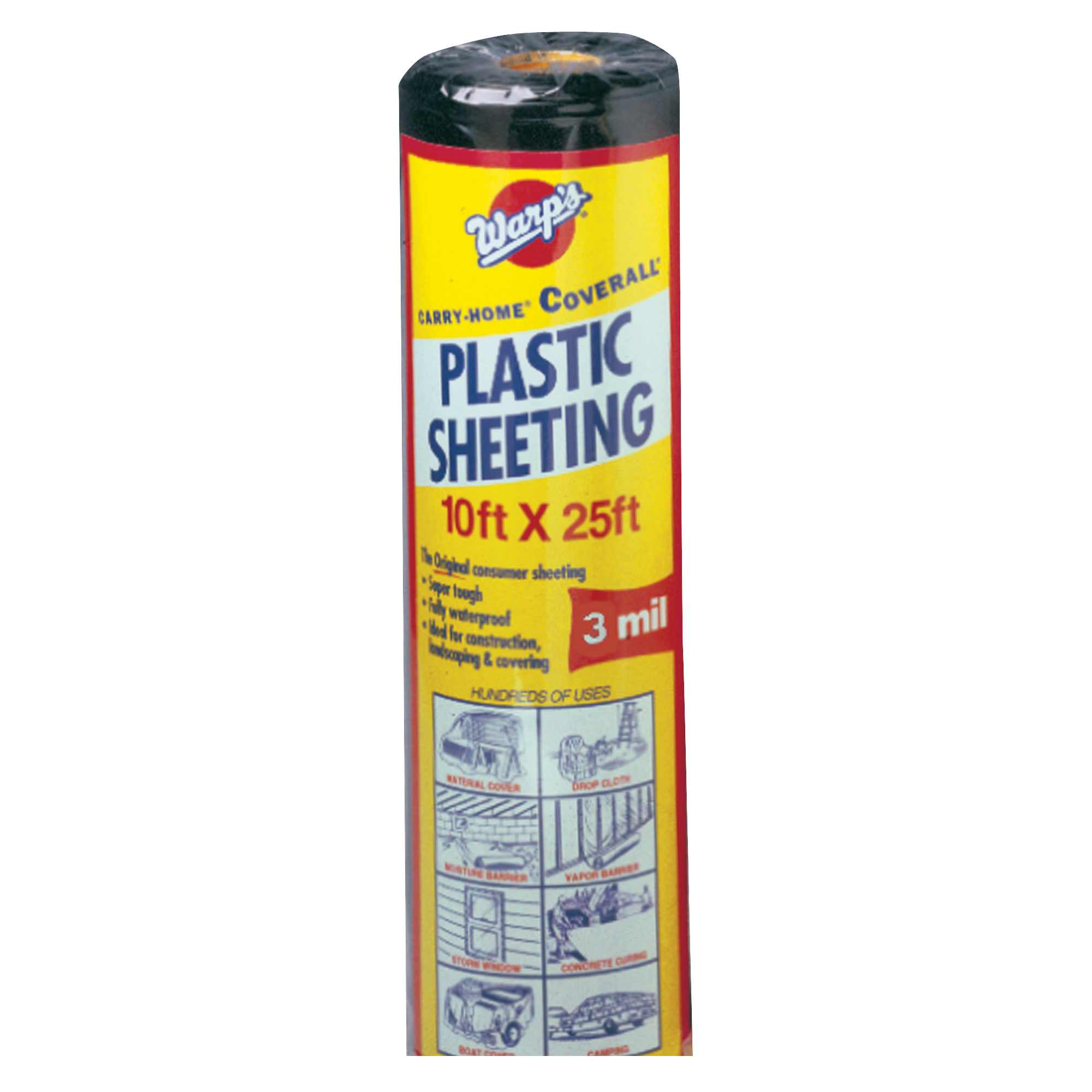 3CH10B Poly Film, 25 ft L, 10 ft W, Black