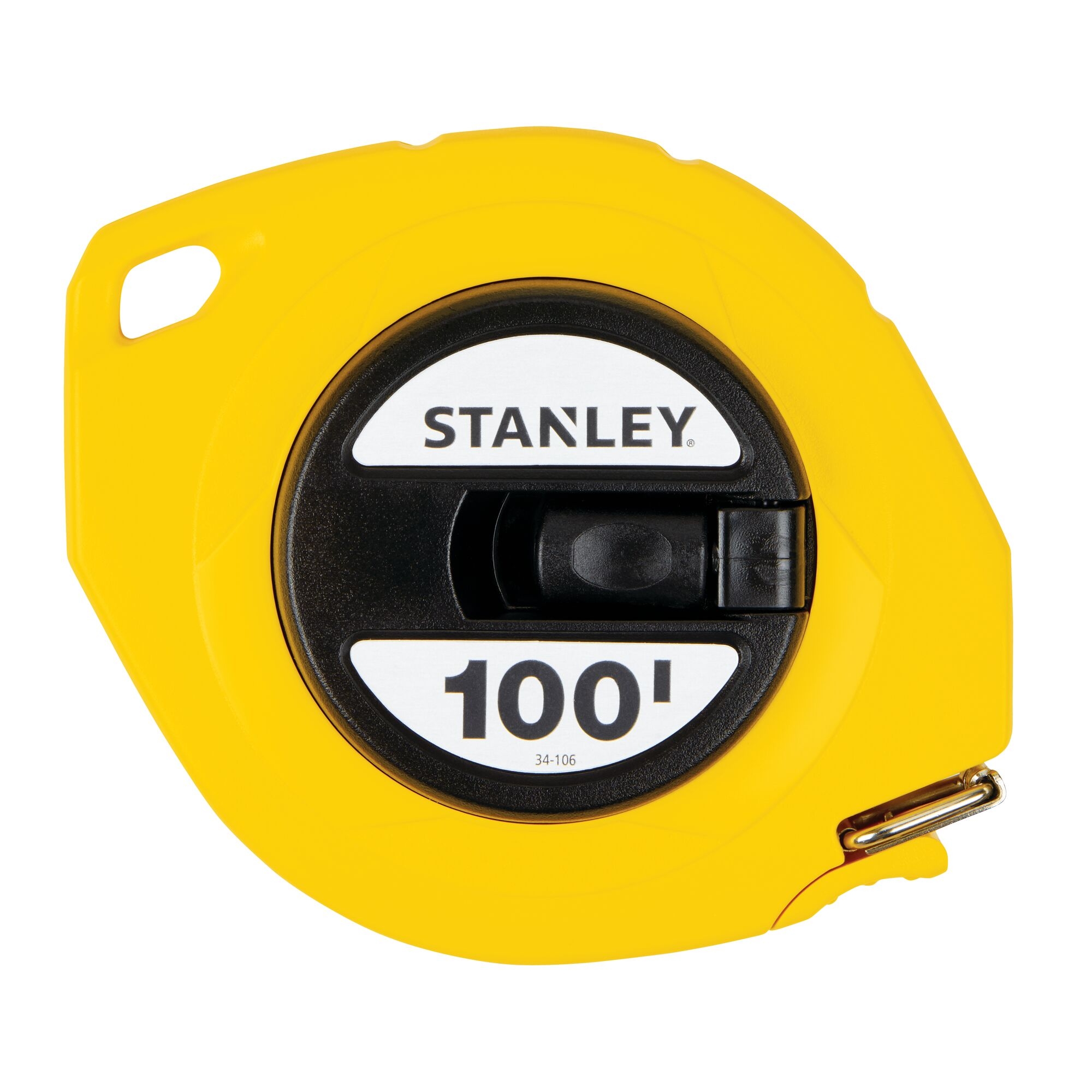 34-106 Tape Measure, 100 ft L Blade, 3/8 in W Blade, Steel Blade, ABS Case, Yellow Case
