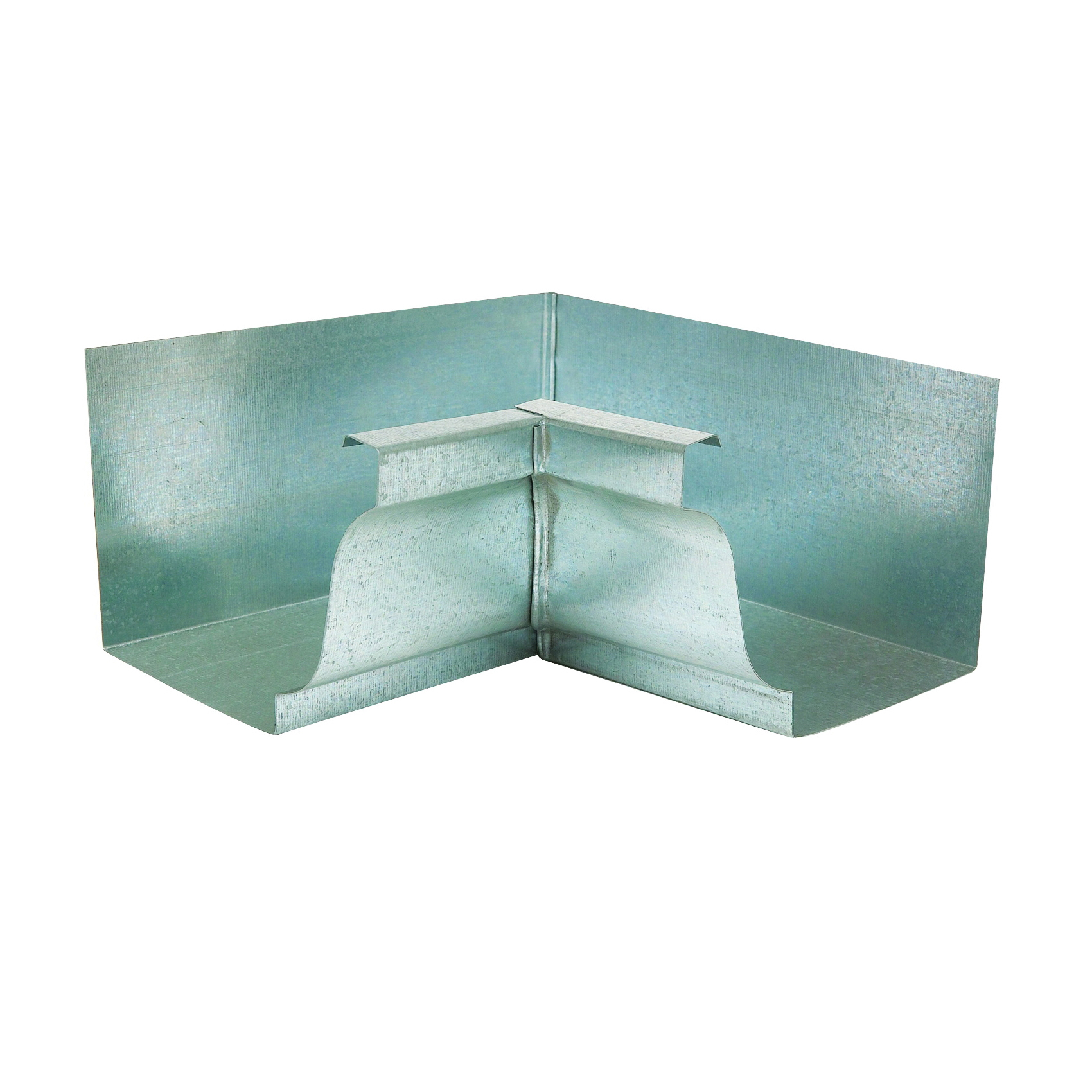 29201 Gutter Miter, 5 in H x 7-1/2 in W x 5 in L, K-Style Gutter System, Galvanized Steel, Metallic