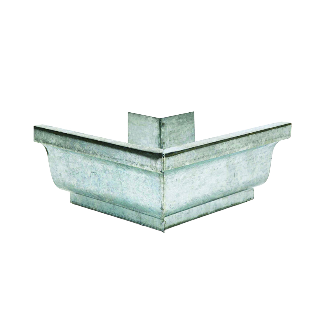 29202 Gutter Miter, 5 in H x 7-1/4 in W x 5 in L, K-Style Gutter System, Galvanized Steel, Metallic