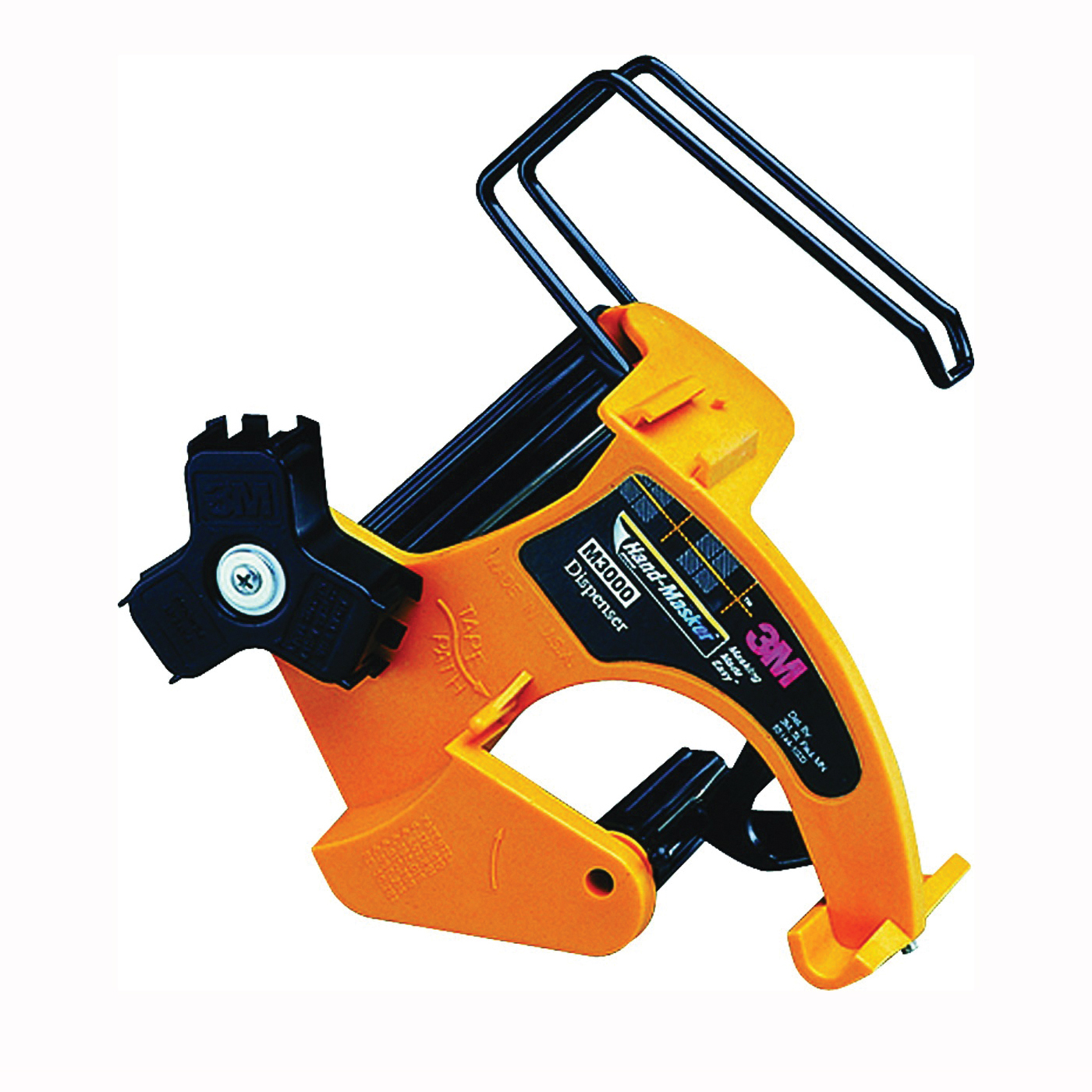 Hand-Masker M3000 Masking Paper Dispenser, 11.13 in Max Tape W, Metal/Plastic, Black/Yellow