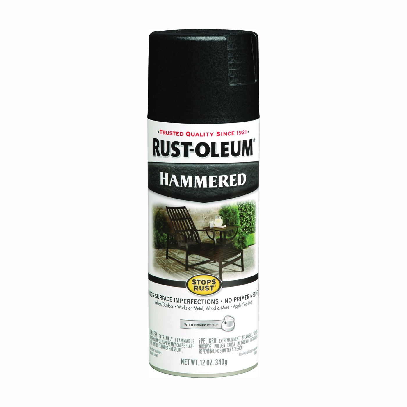 7215830 Rust Preventative Spray Paint, Hammered, Black, 12 oz, Can