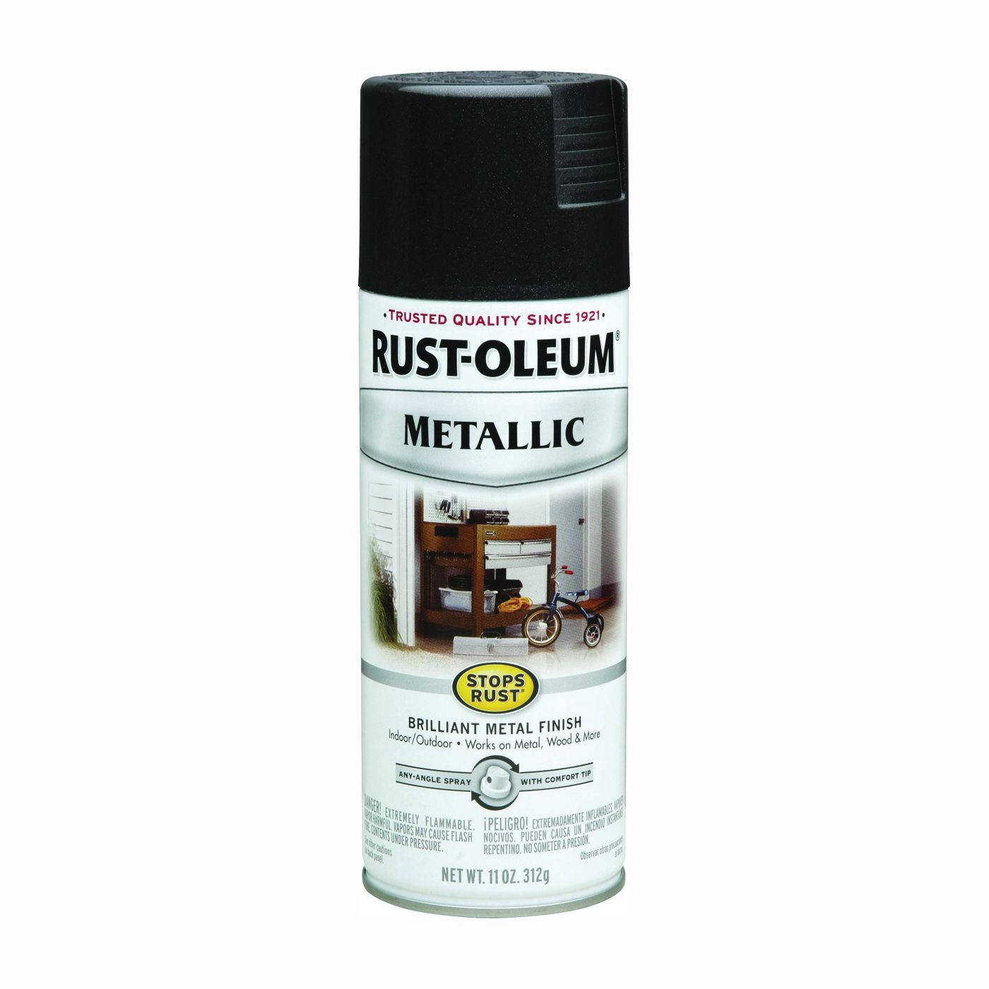 Rust-Oleum 7250830 Rust Preventative Spray Paint, Metallic, Black Night, 11 oz, Can - 1