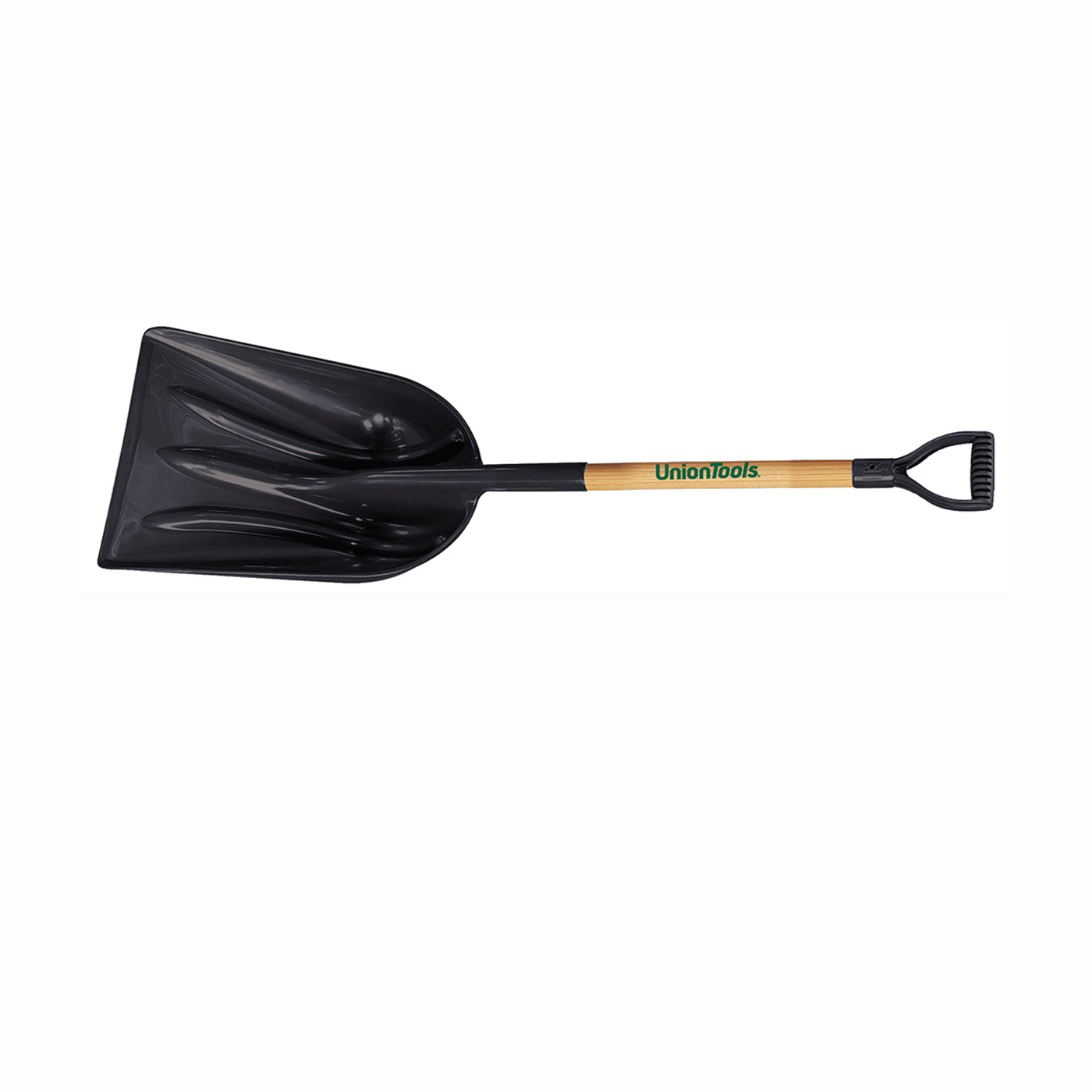 1681500 Snow Scoop, 46 in OAL Shovel, 14-1/4 in W Blade, 17-3/4 in L Blade, Polyethylene Blade, Wood Handle, Black/Brown
