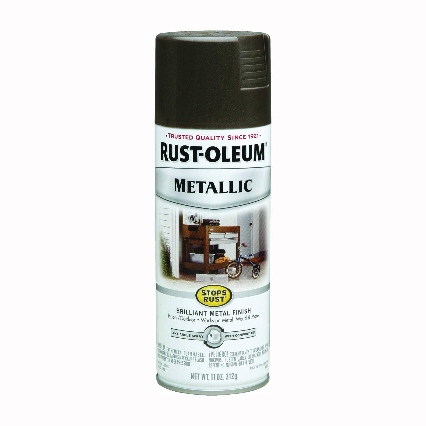 7272830 Rust Preventative Spray Paint, Metallic, Dark Bronze, 11 oz, Can