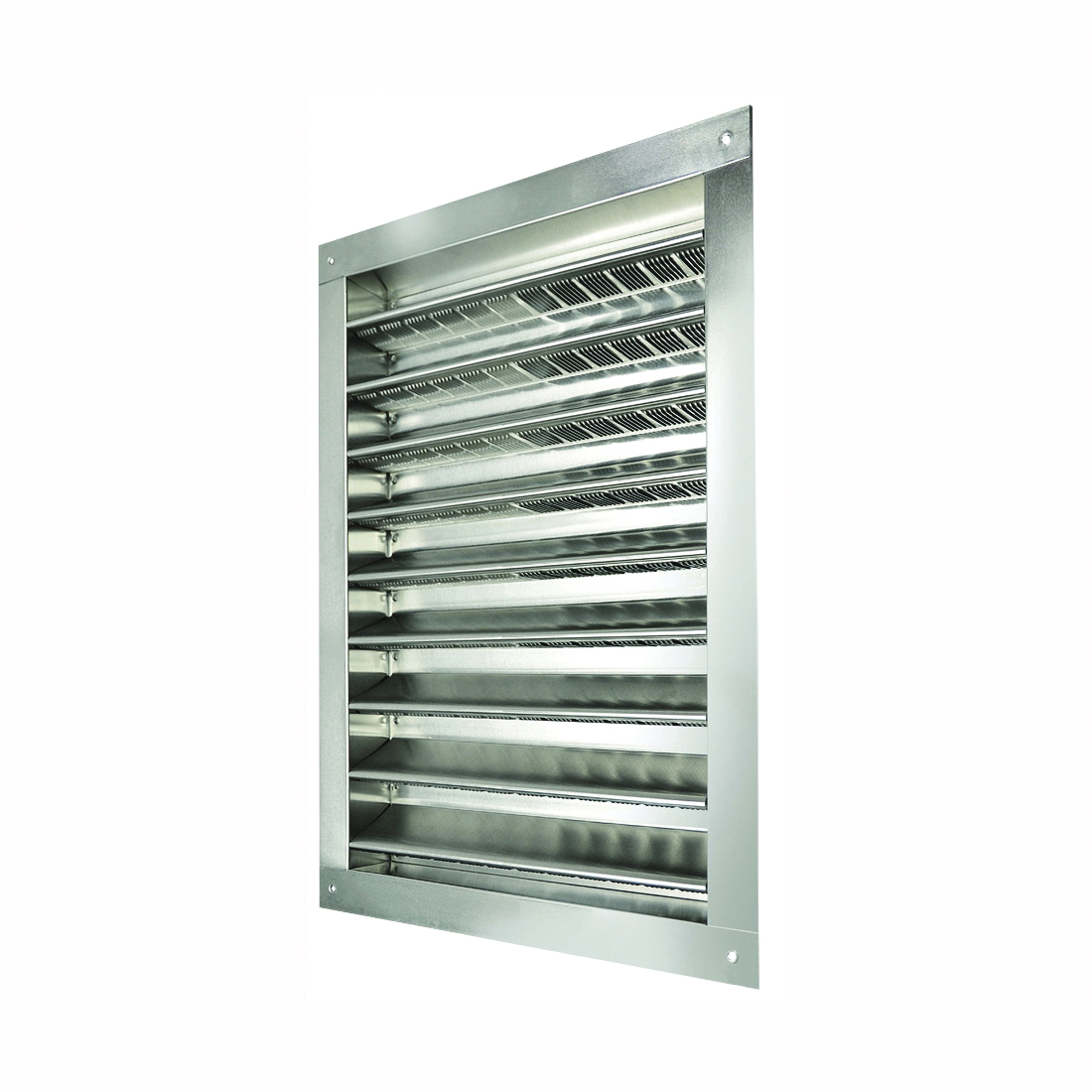 DA1218 Dual Louver, 20-1/2 in Length, 14-1/2 in Width, Aluminum, Silver, Mill, Built-In Screen