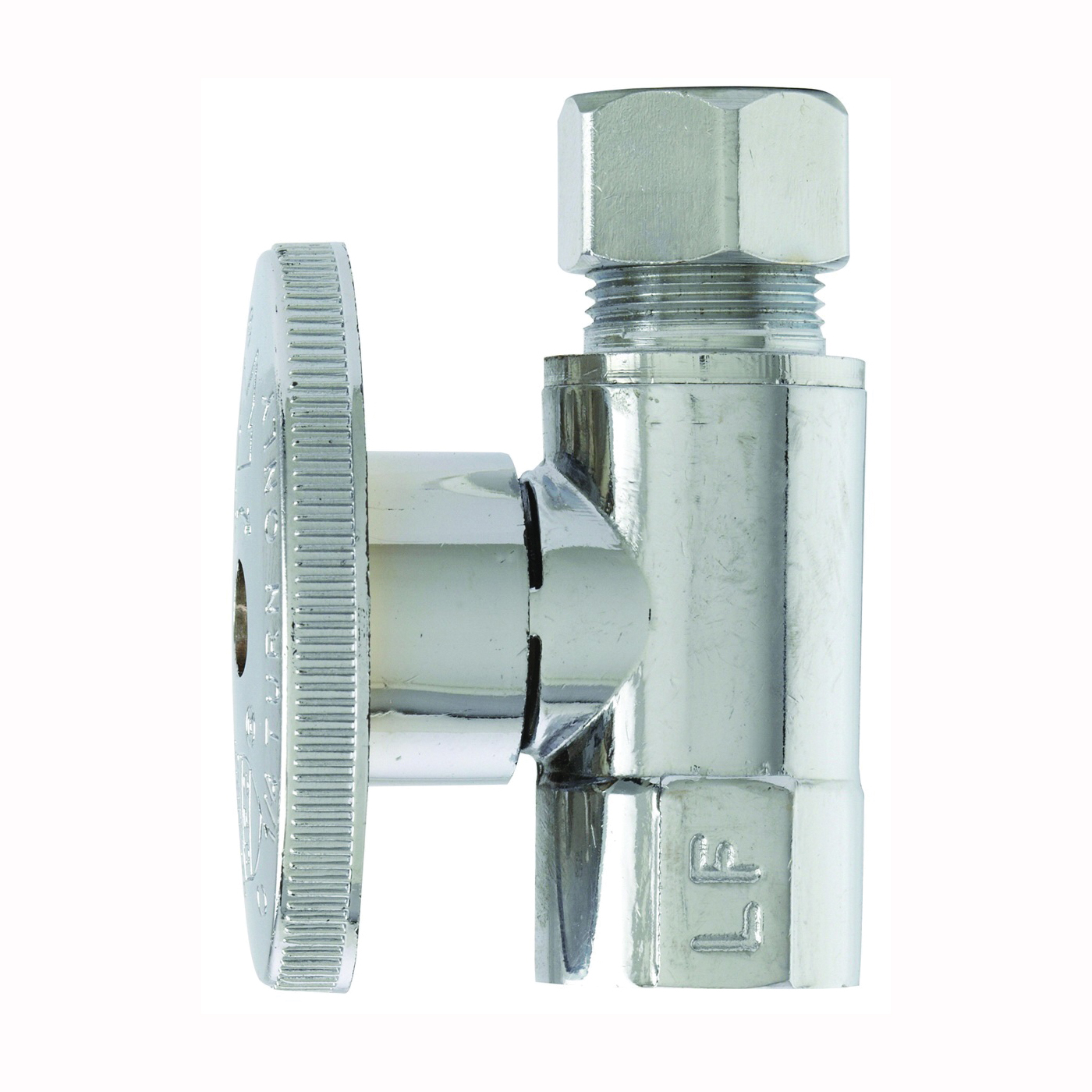 PP52PCLF Straight Shut-Off Valve, 3/8 x 3/8 in Connection, FIP x Compression, Brass Body