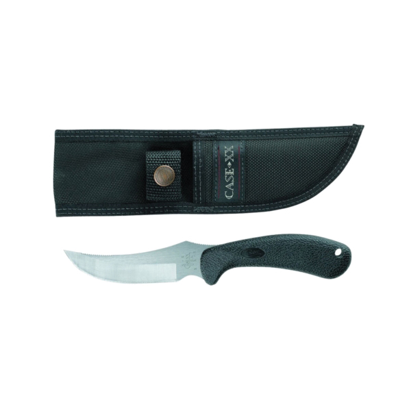CASE 00362 Skinner Knife, 4.13 in L Blade, Stainless Steel Blade, Ergonomic Handle, 1-Blade, Black Handle