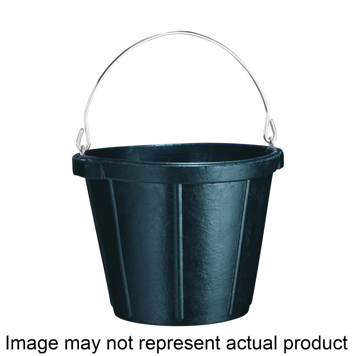 N200-10 Rubber Pail, 10 qt Volume, Rubber, Black