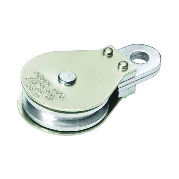 DB-30G Gable Block, 5/16 in Rope, 480 lb Working Load, 3 in Dia Sheave, Fixed Eye Attachment, Zinc-Plated