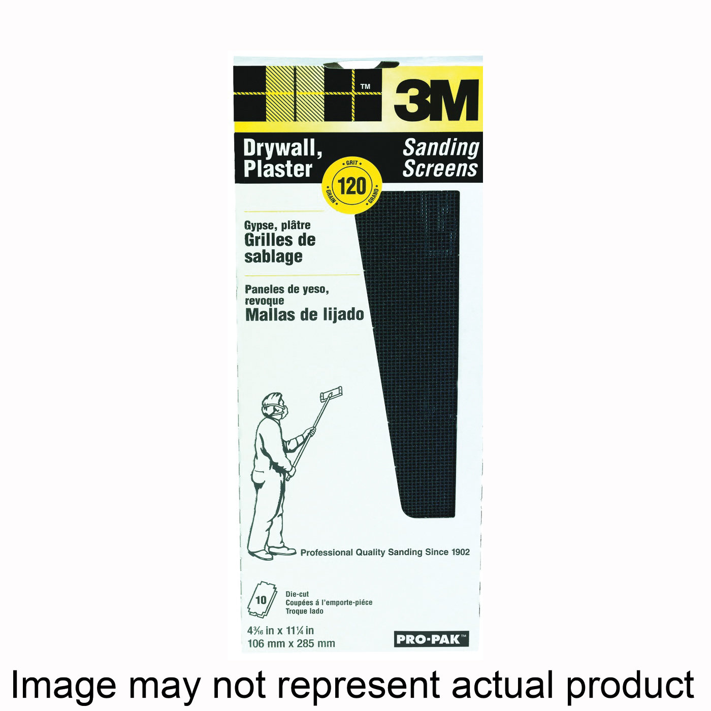 99438 Sanding Screen, 11 in L, 4-3/16 in W, 120 Grit, Silicone Carbide Abrasive, Cloth Backing