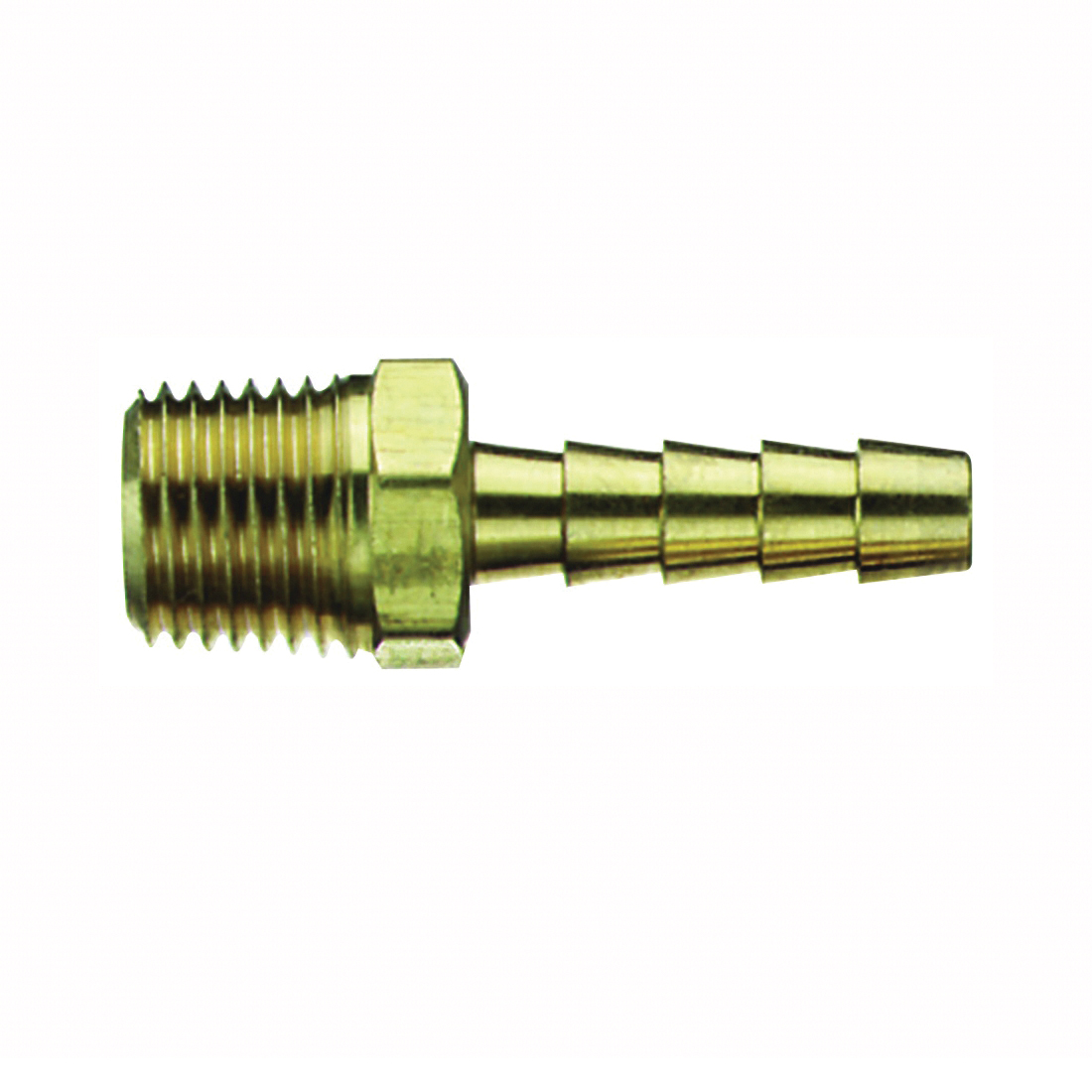 21-123 Air Hose Fitting, 1/4 in, MNPT x Barb, Brass