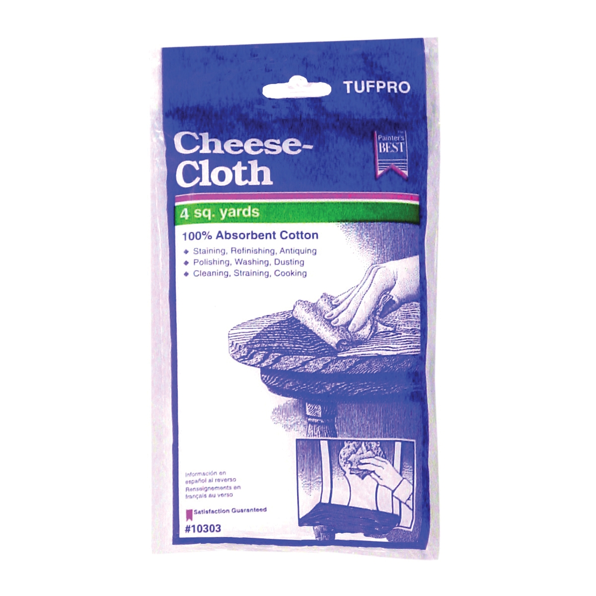 SuperTuff 10303 Cheese Cloth, Cotton, White, 4 sq. yds, 12/PK