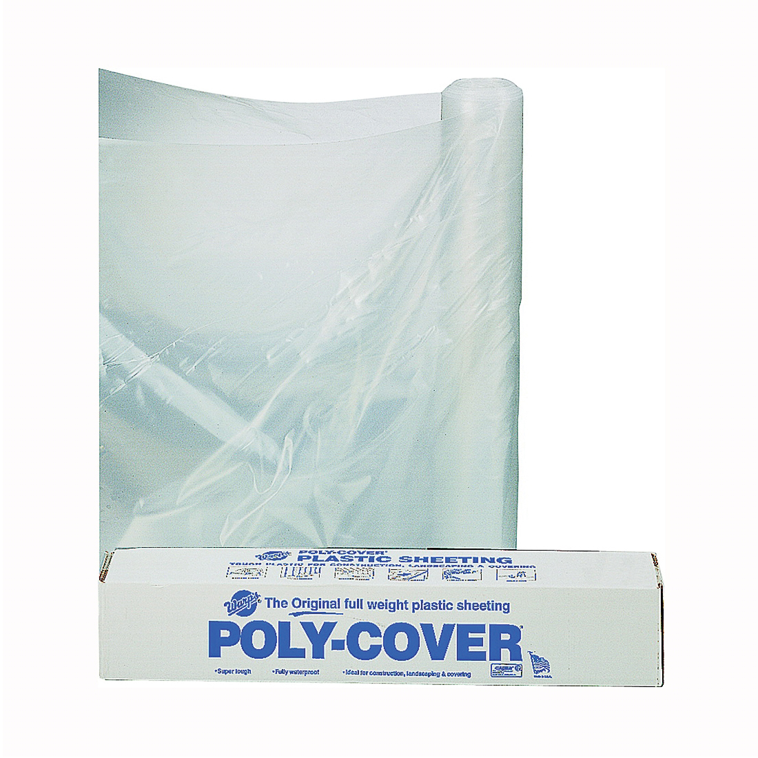 4X8-C Poly Film, 100 ft L, 8 ft W, 4 mil Thick, Clear