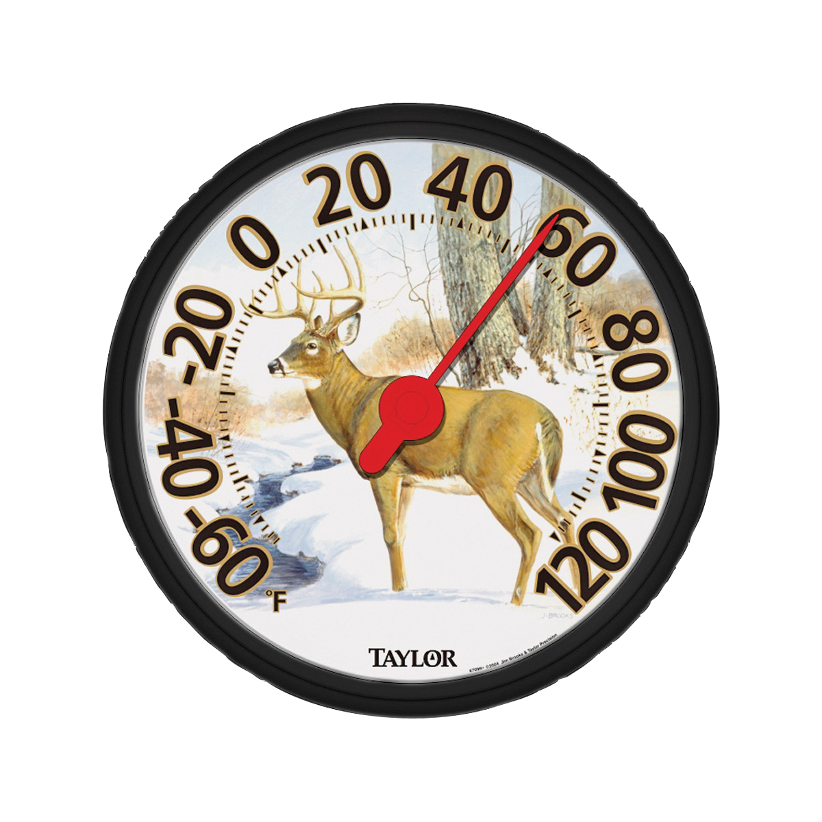 6709E Deer Thermometer, 13-1/4 in Display, -60 to 120 deg F