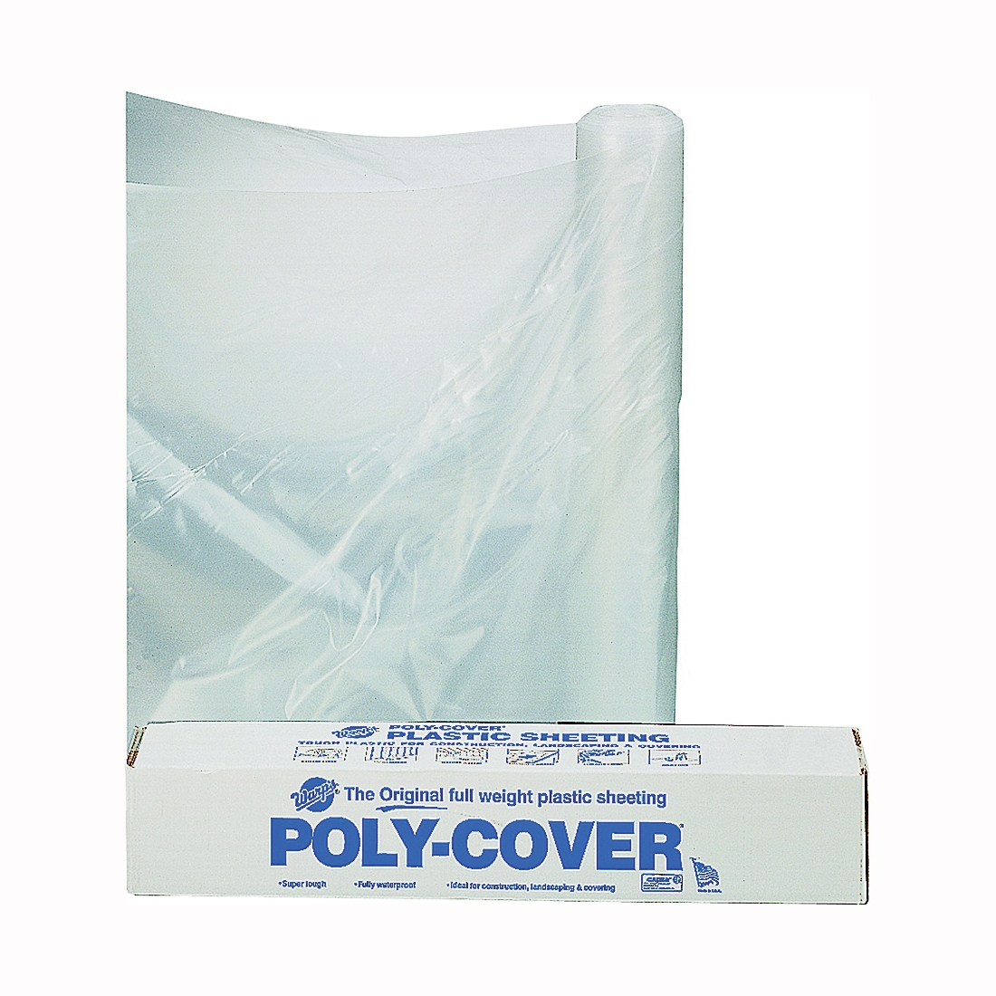 4X40-C Poly Film, 100 ft L, 40 ft W, 4 mil Thick, Clear