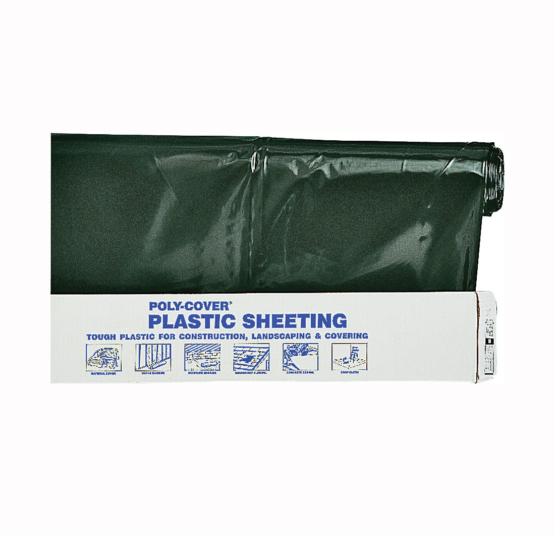 6X8-B Poly Film, 100 ft L, 8 ft W, 6 mil Thick, Black