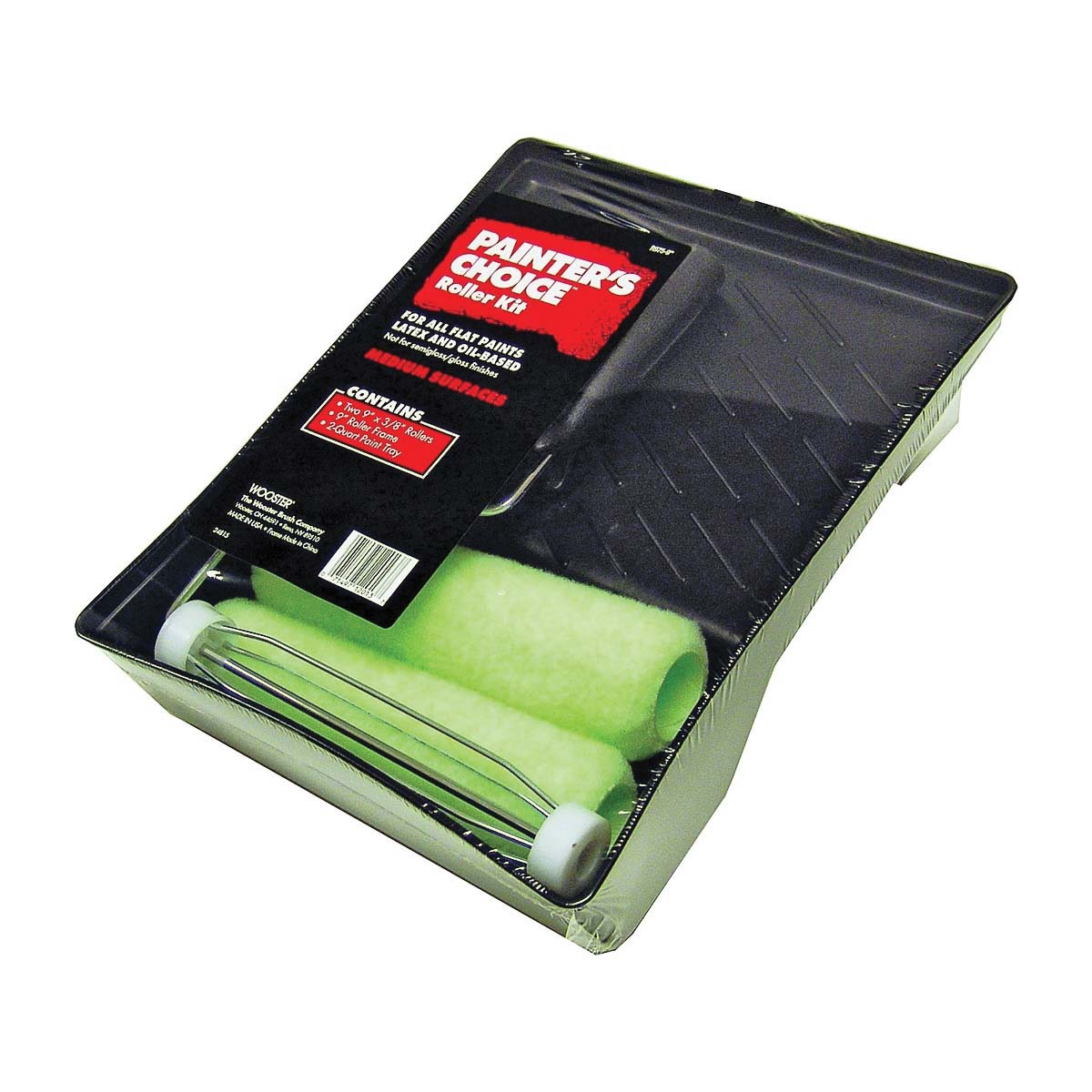 Painter's Choice R975-9 Roller and Tray Kit, Medium Surface, Fabric, Mint Green, 4-Piece