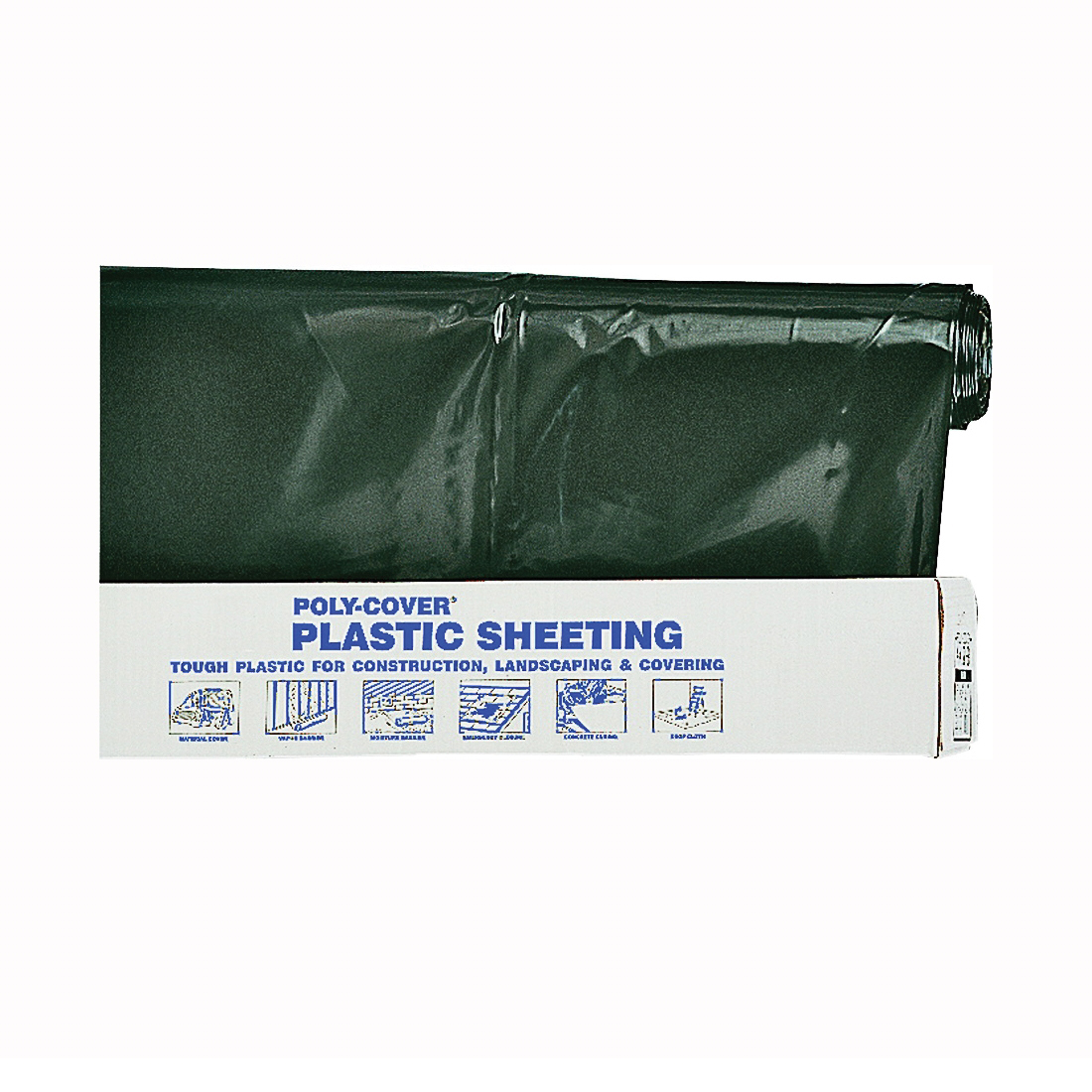 6X16-B Poly Film, 100 ft L, 16 ft W, 6 mil Thick, Black
