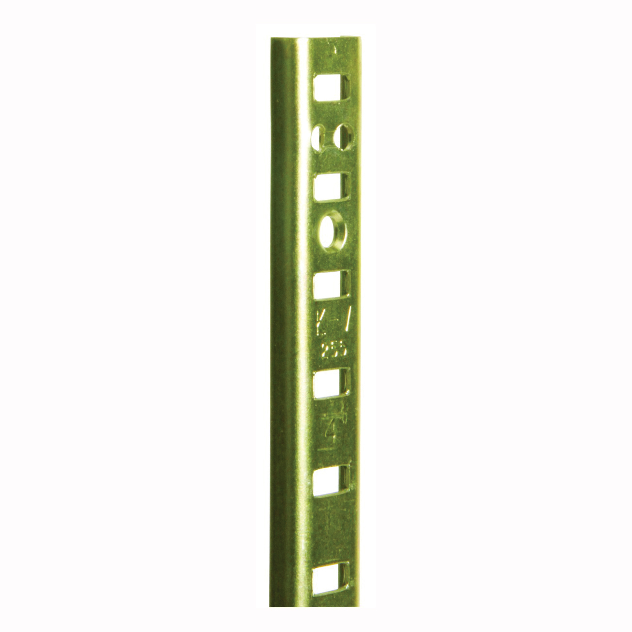 255 Series PK255 BR 48 Shelf Standard, 500 lb, 23 ga Thick Material, 5/8 in W, 48 in H, Steel, Brass