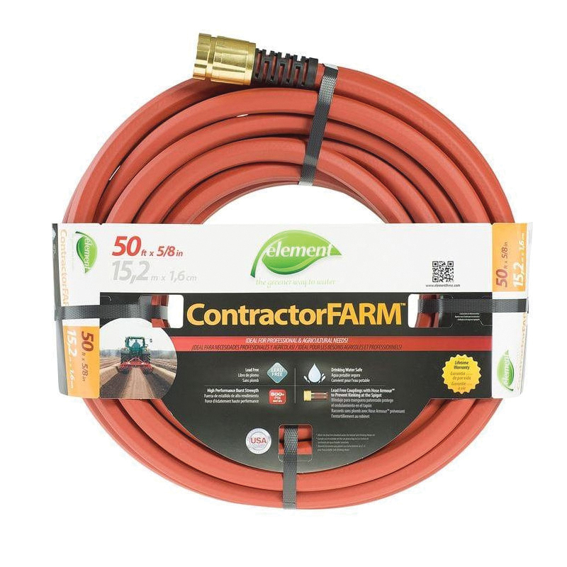 Swan ELCF58050 Water Hose, 5/8 in, 50 ft L, Vinyl, Red
