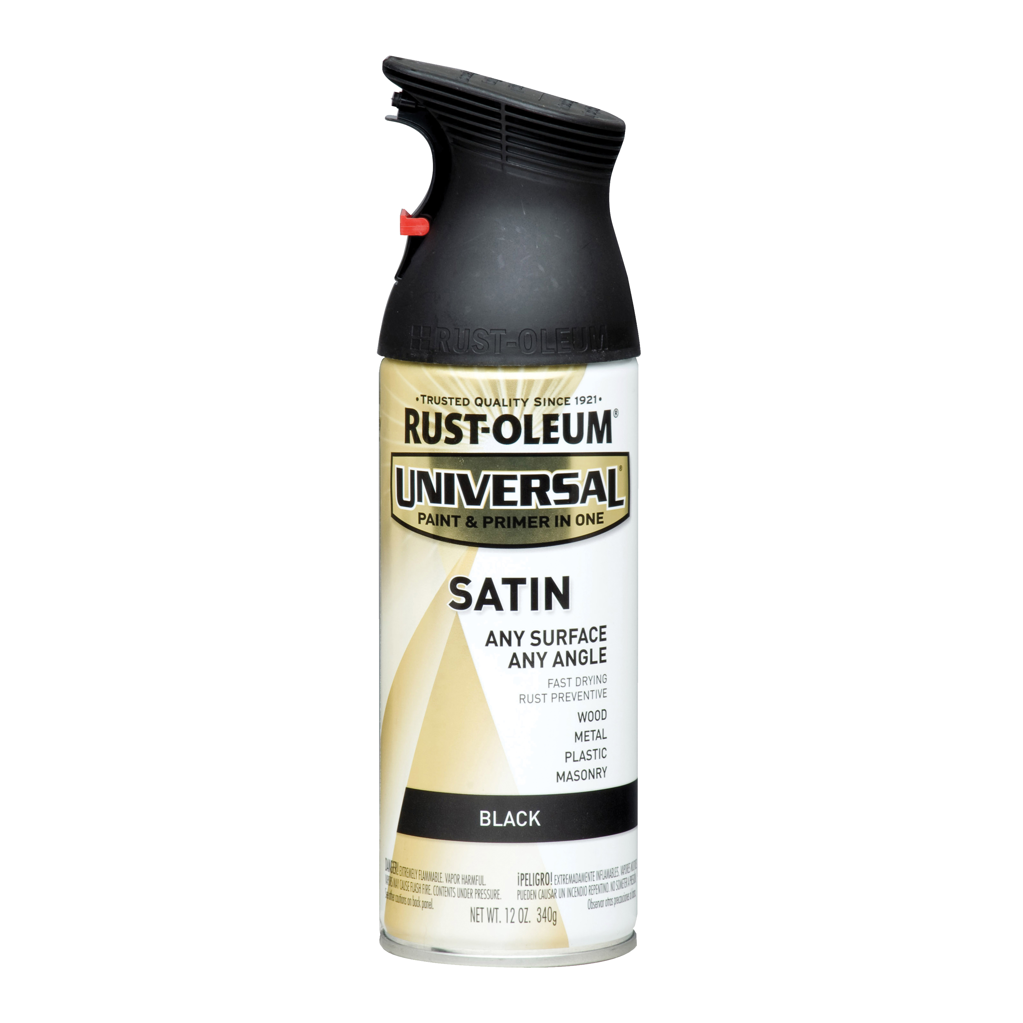 245197 Enamel Spray Paint, Satin, Black, 12 oz, Can