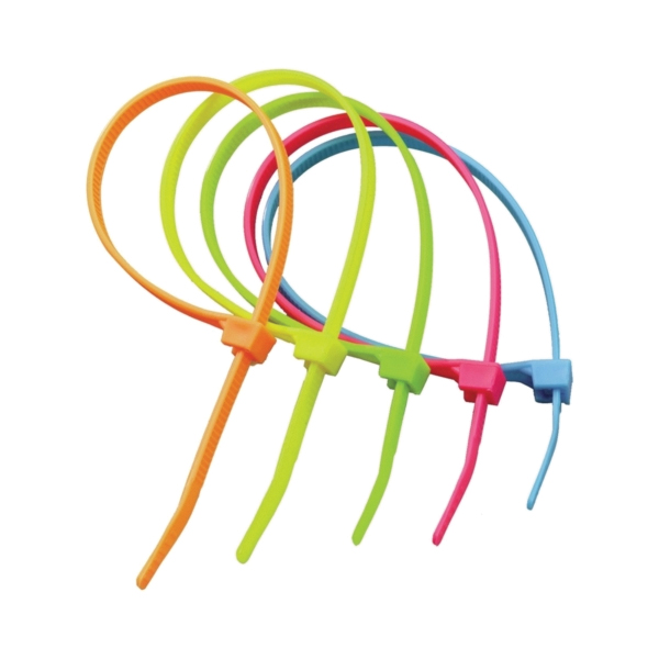 GB 46-308FST 8 in. Cable Tie, Double-Lock Locking, 6/6 Nylon, Assorted, 100 pk