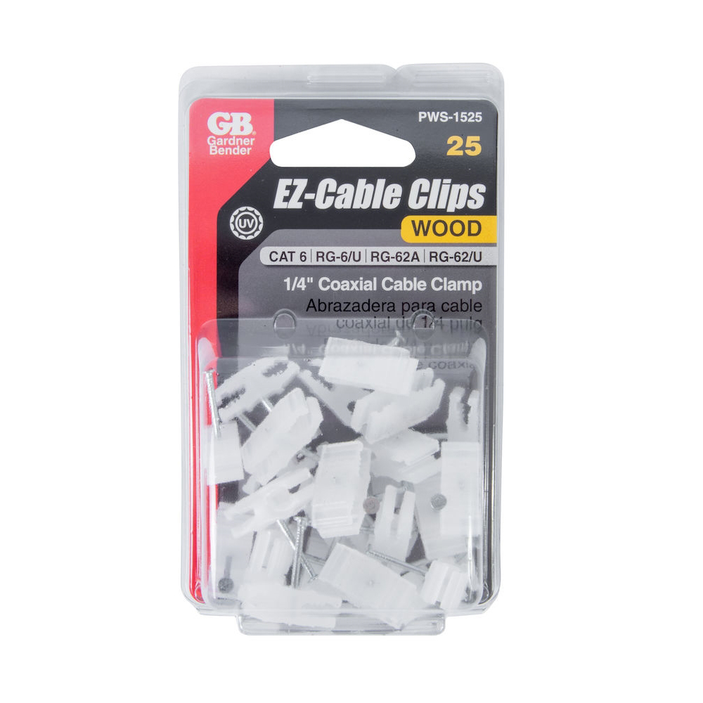 Gardner Bender PWS-1525 Cable Clip Staple, 1/4 in W Crown, 7/8 in L Leg