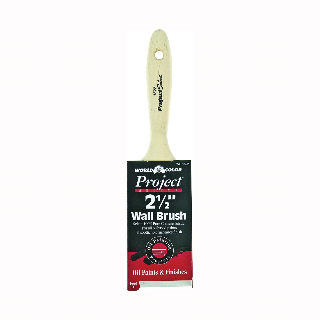 1522-2.5 Paint Brush, 2-1/2 in W, 3 in L Bristle, China Bristle, Beaver Tail Handle