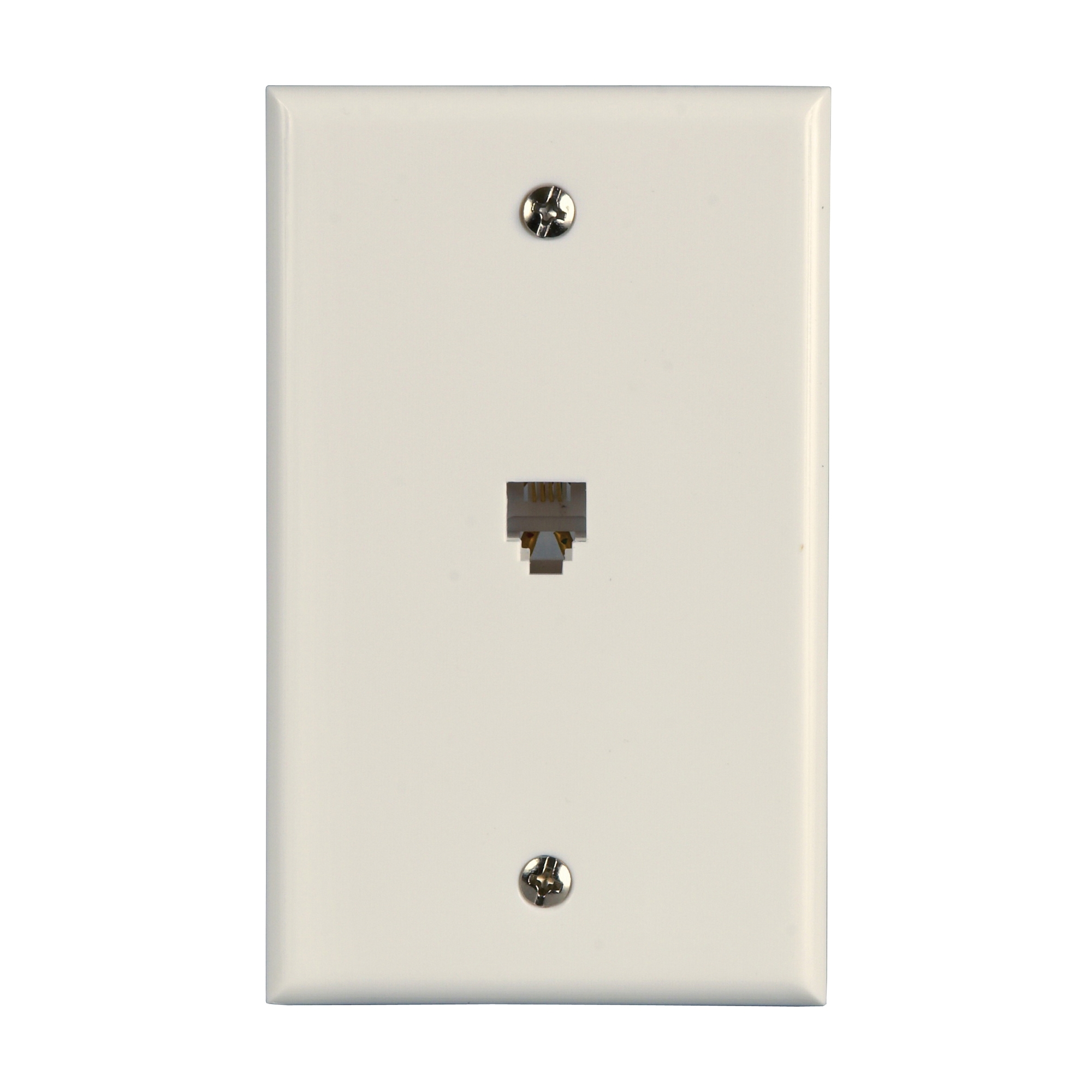 TW1001SW Telephone Wallplate, 4-1/2 in L, 2-3/4 in W, 1 -Gang, Plastic, White