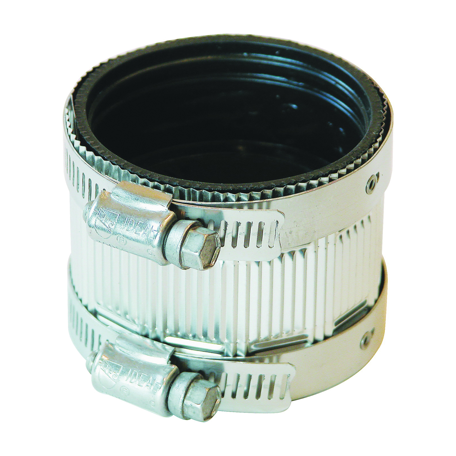 PNH-22 No Hub Coupling, 2 in, Rubber/Stainless Steel, Black, SCH 40 Schedule, 4.3 psi Pressure