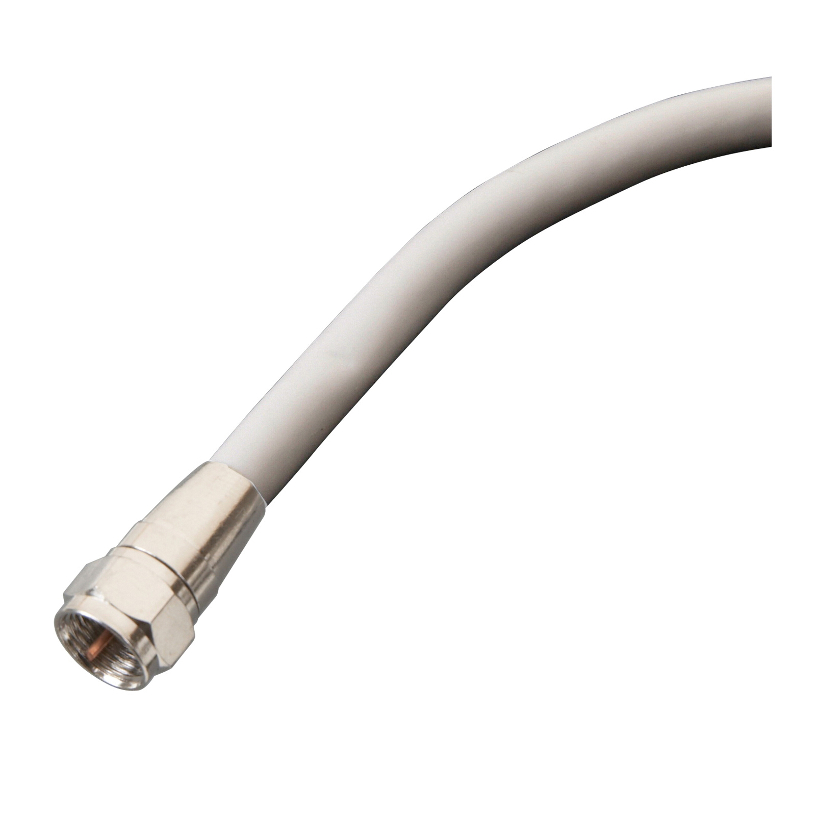VG100606W RG6 Coaxial Cable, F-Type, F-Type, White Sheath, 6 ft L