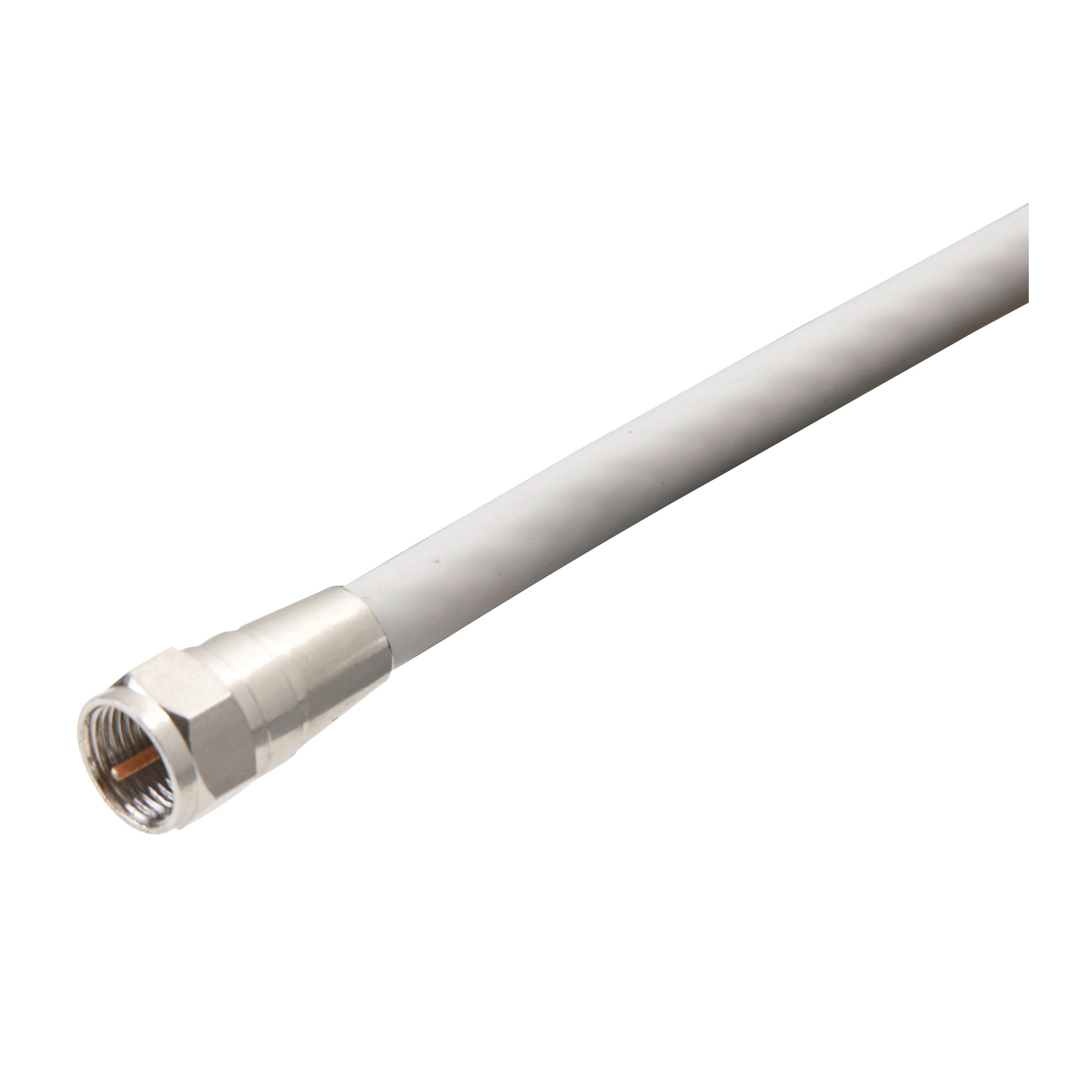 VG101206W RG6 Coaxial Cable, F-Type, F-Type, White Sheath, 12 ft L