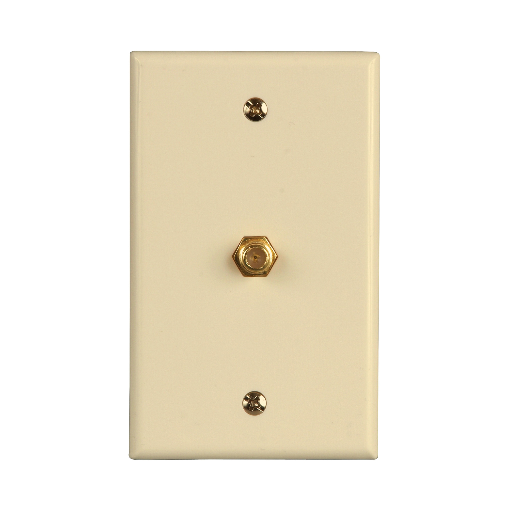 VW1001WJ1A Coaxial Cable Wall Jack, 4-1/2 in L, 2-3/4 in W, 1-Gang, Plastic, Almond