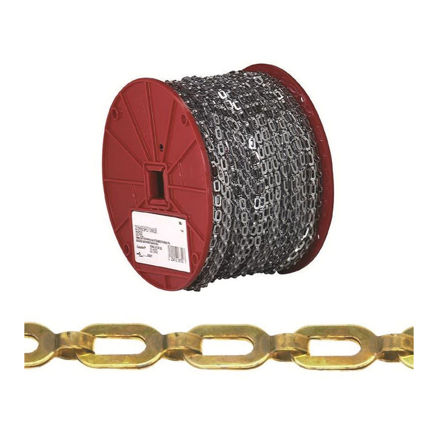072-3817N Plumber's Chain, 1/0, 200 ft L, 35 lb Working Load, Brass, Bright