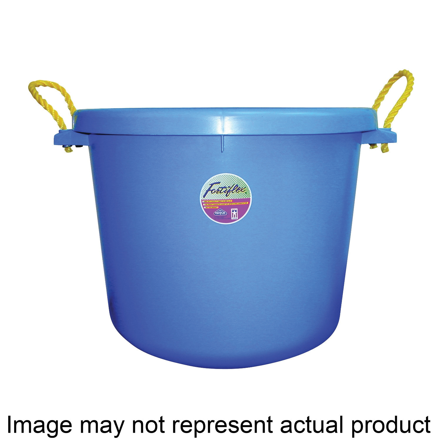 MB-70BL Barn Bucket, 70 qt Volume, Polyethylene/Rubber, Blue