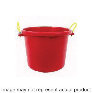 MB-70R Barn Bucket, 70 qt Volume, Polyethylene/Rubber, Red
