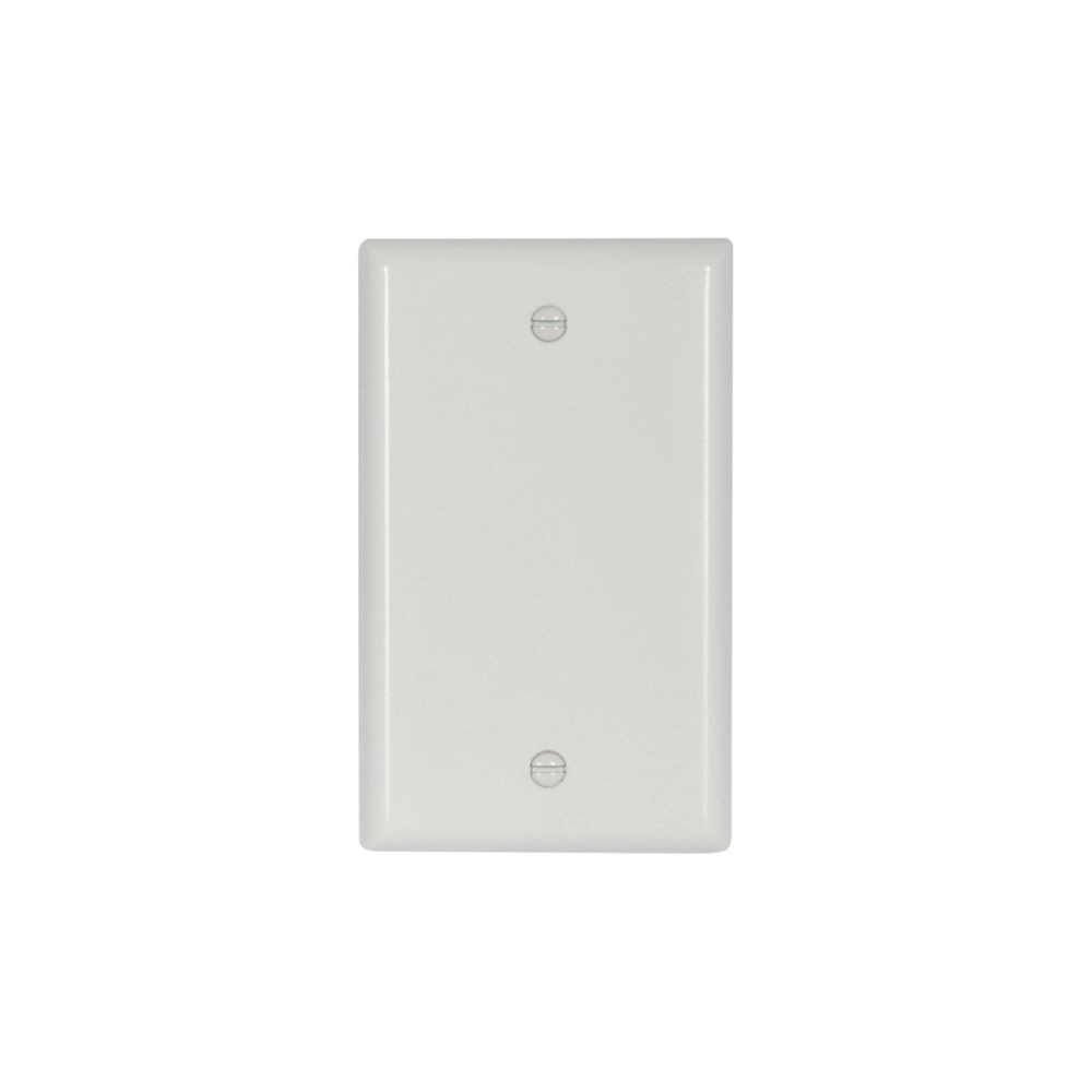 2129 2129W-BOX Blank Wallplate, 4.95 in L, 2-3/4 in W, 0.08 in Thick, 1 -Gang, Polycarbonate, White, High-Gloss