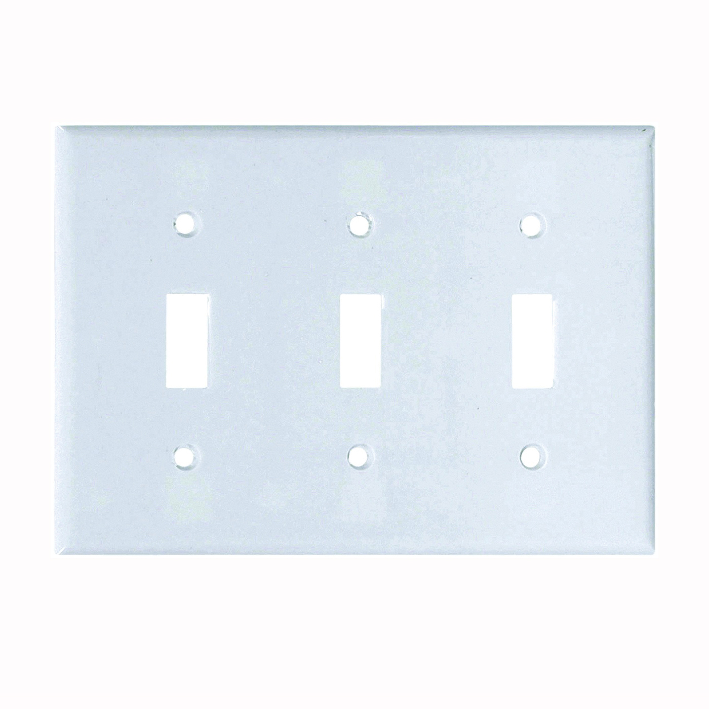 Wiring Devices 2141W-BOX Switch Wallplate, 4-1/2 in L, 6-3/8 in W, 3 -Gang, Thermoset, White, High-Gloss