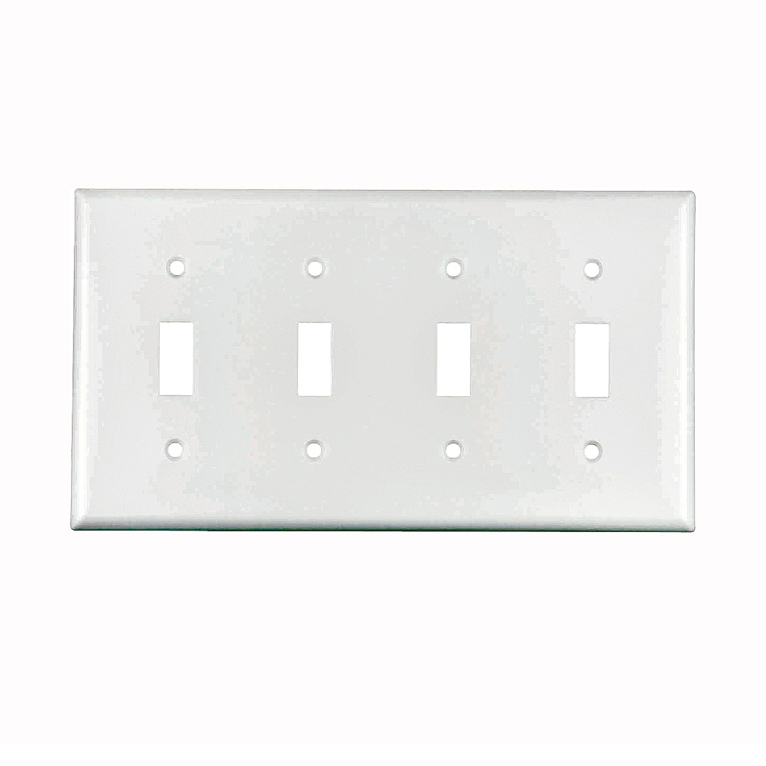 Wiring Devices 2154W-BOX Switch Wallplate, 4-1/2 in L, 8.19 in W, 4 -Gang, Thermoset, White, High-Gloss