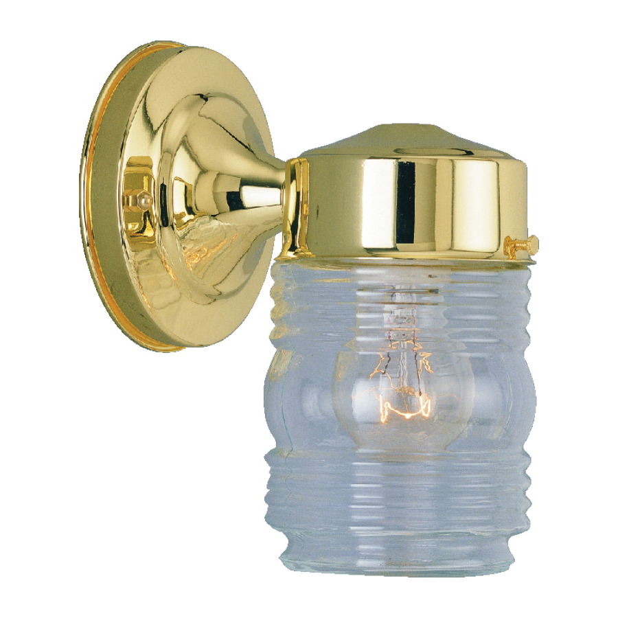 Boston Harbor Outdoor Wall Lantern, 120 V, 60 W, A19 or CFL Lamp, Steel Fixture, Polished Brass