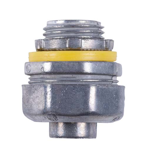 16220B Liquidtight Conduit Connector, 2 in Compression, 3.03 in OD, Zinc, Gray