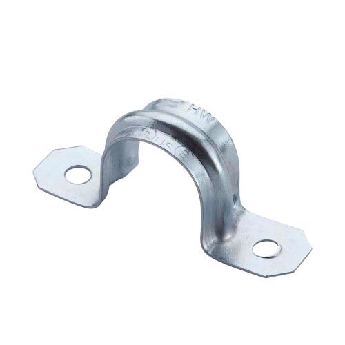 61610B 2-Hole EMT Conduit Strap, 1 in, Steel, Zinc-Plated, Snap-On Mounting