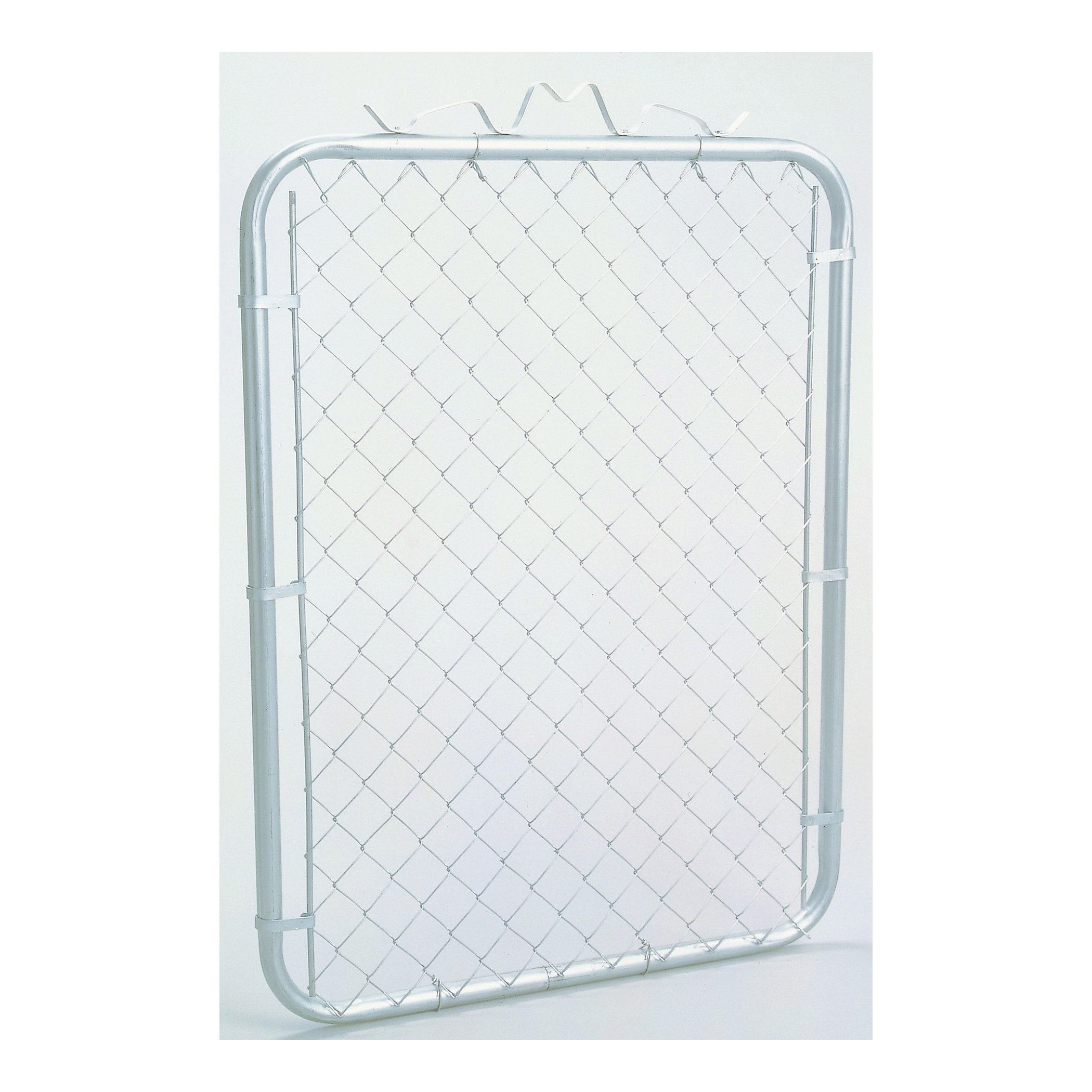 GTB03972 Chain Link Walk Gate, 39 in W Gate, 72 in H Gate, 12.5 ga Mesh Wire, Steel Mesh, Silver