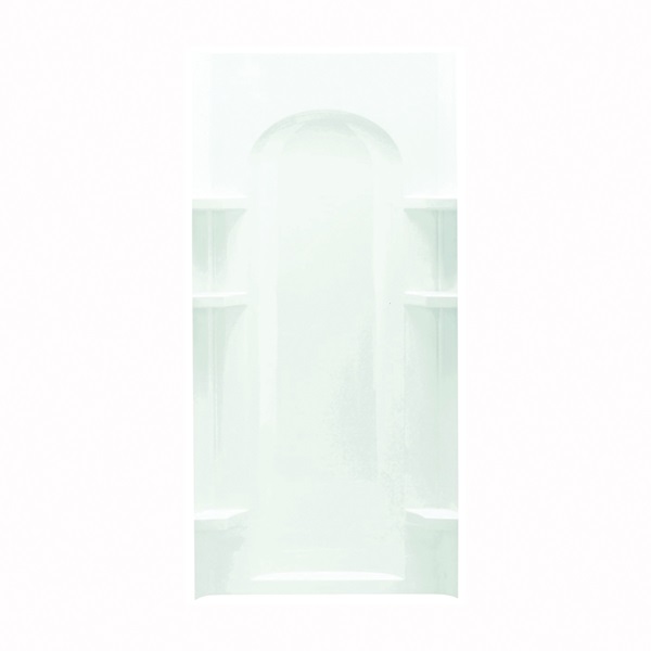 Ensemble 72202100-0 Shower Back Wall, 72-1/2 in L, 36 in W, Vikrell, High-Gloss, Alcove Installation, White