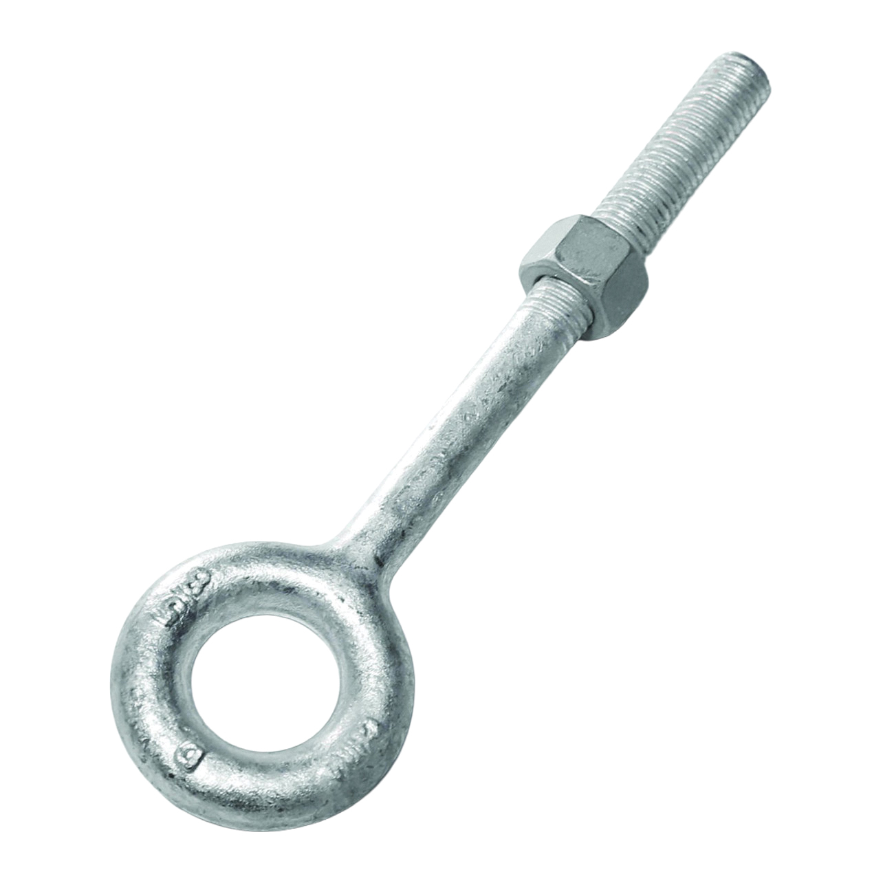24-3/8X2-1/2 Regular Nut Eye Bolt, 3/8 in Thread, 1-1/2 in L Thread, 3/4 in ID x 1-1/2 in OD Dia Eye, Steel