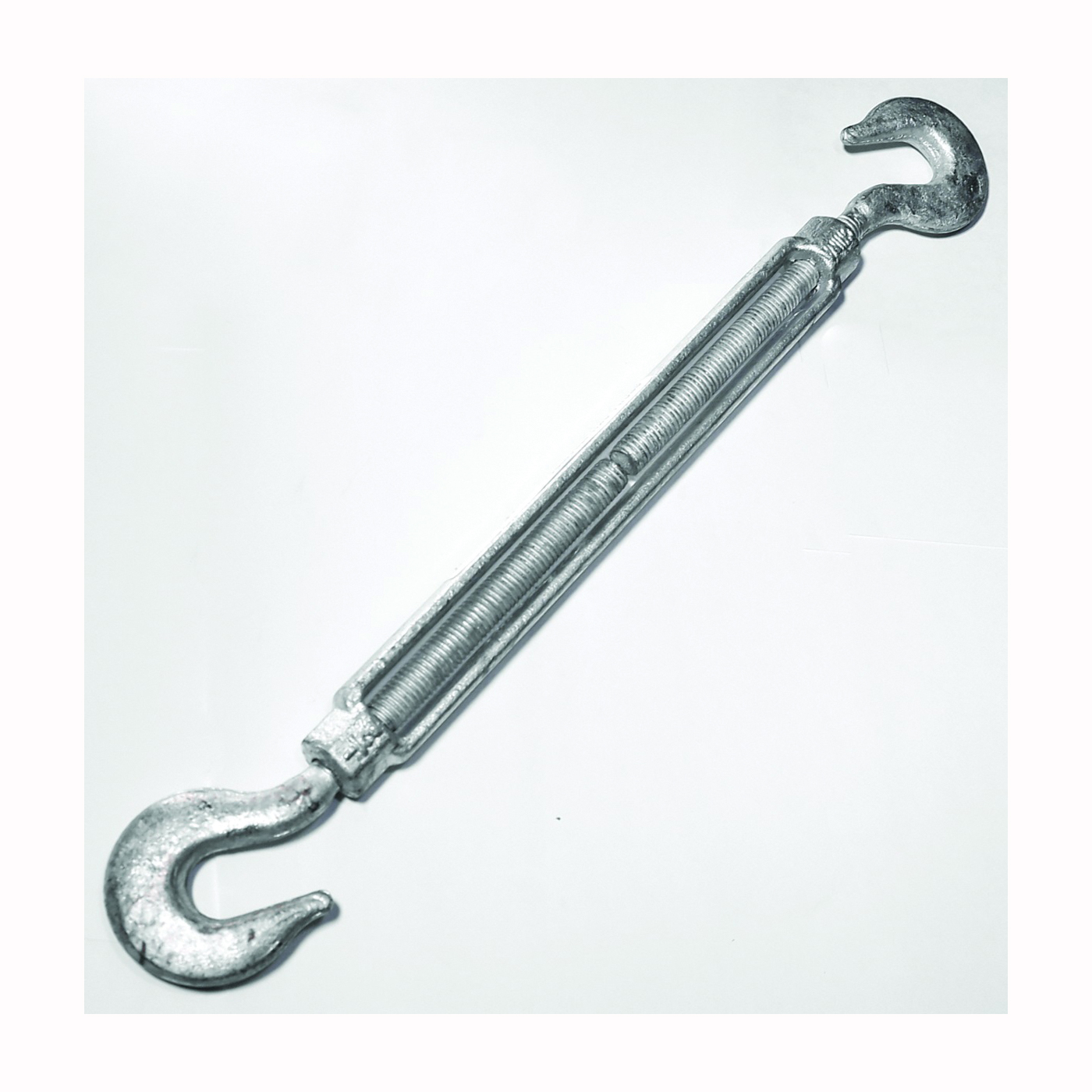 17-1/2X9 Turnbuckle, 1500 lb Working Load, 1/2 in Thread, Hook, Hook, 9 in L Take-Up, Galvanized Steel