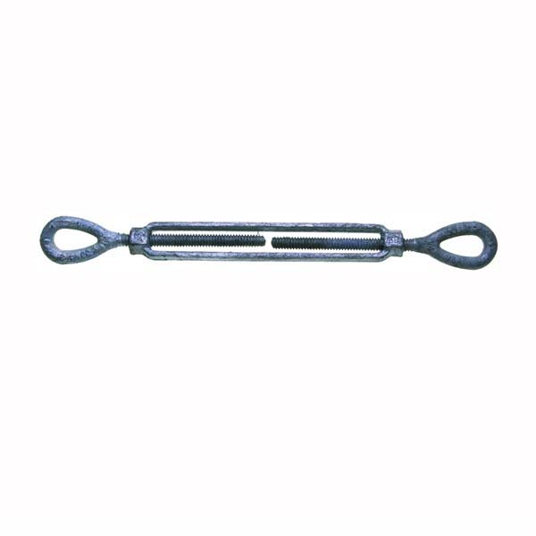 15-1/2X6 Turnbuckle, 2200 lb Working Load, 1/2 in Thread, Eye, Eye, 6 in L Take-Up, Steel