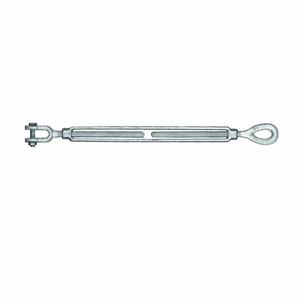 18-1/2X9 Turnbuckle, 2200 lb Working Load, 1/2 in Thread, Jaw, Eye, 9 in L Take-Up, Steel